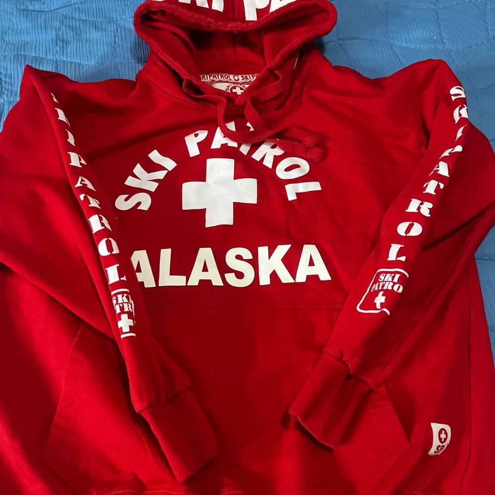 Red Ski Patrol Alaska Men's Hoodie